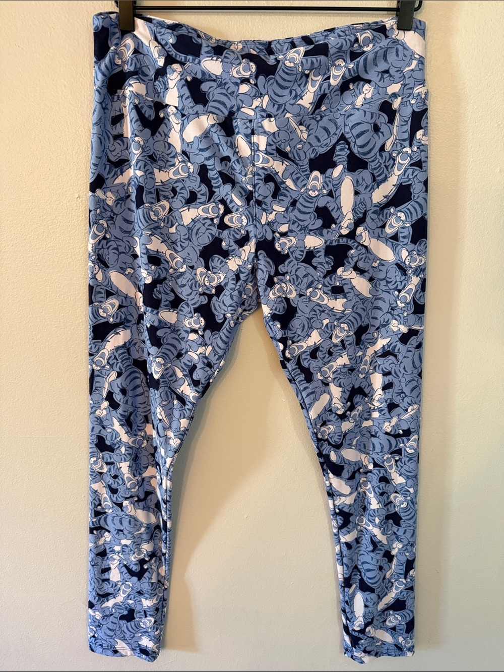LuLaRoe Disney Navy and Light Blue Cartoon Tiger Leggings Tall/Curvy